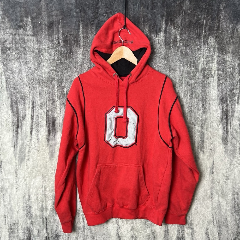 Vintage Y2K J America Red Hoodie Ohio State Buckeyes Embroidered Size Medium
